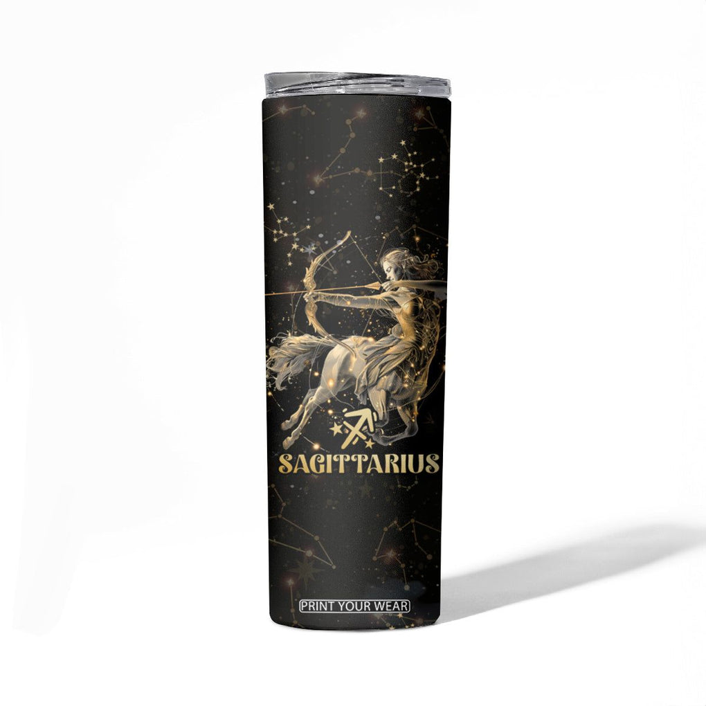 Sagittarius Zodiac Skinny Tumbler Celestial Constellation Astrology Horoscope Galaxy TB02 Printyourwear