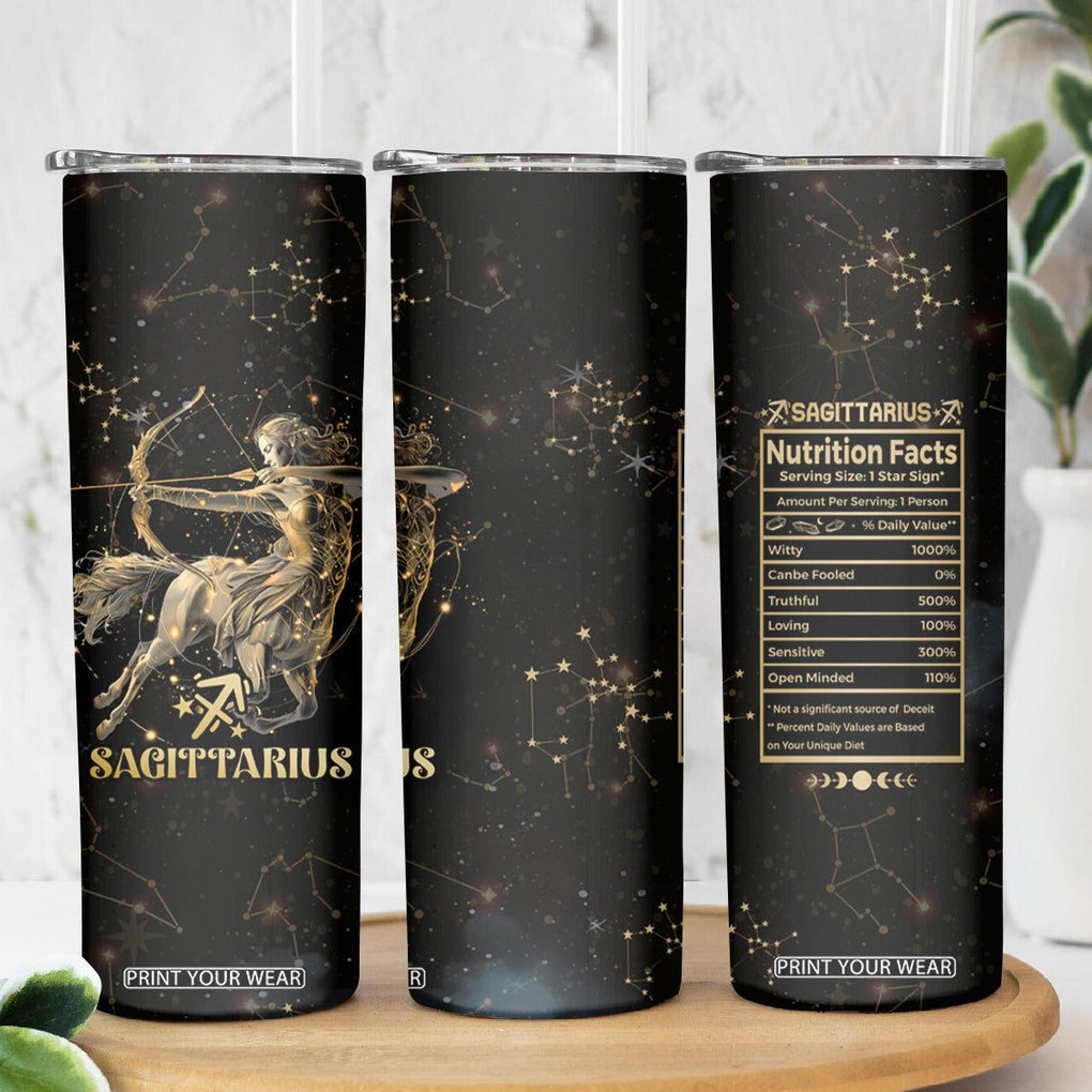 Sagittarius Zodiac Skinny Tumbler Celestial Constellation Astrology Horoscope Galaxy TB02 Printyourwear