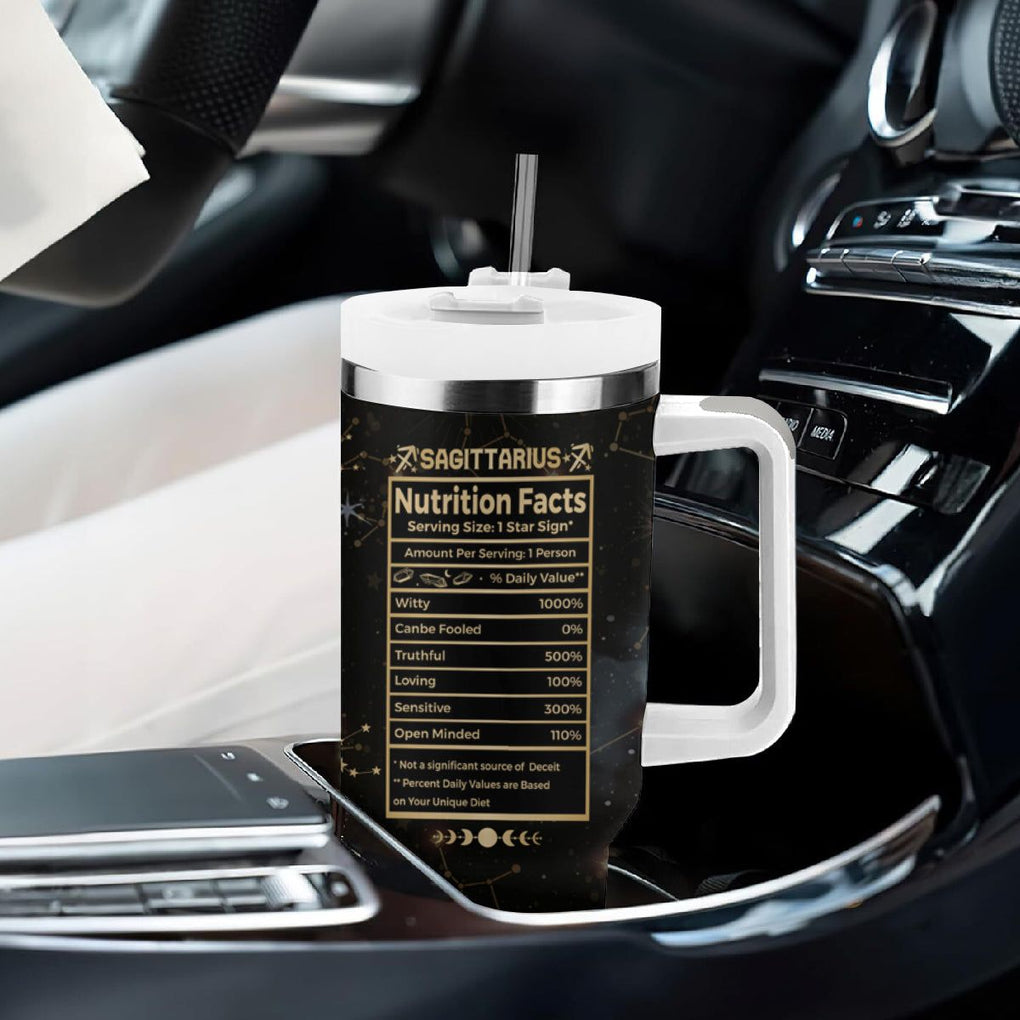 Sagittarius Zodiac Tumbler With Handle Celestial Constellation Astrology Horoscope Galaxy TB02 Printyourwear