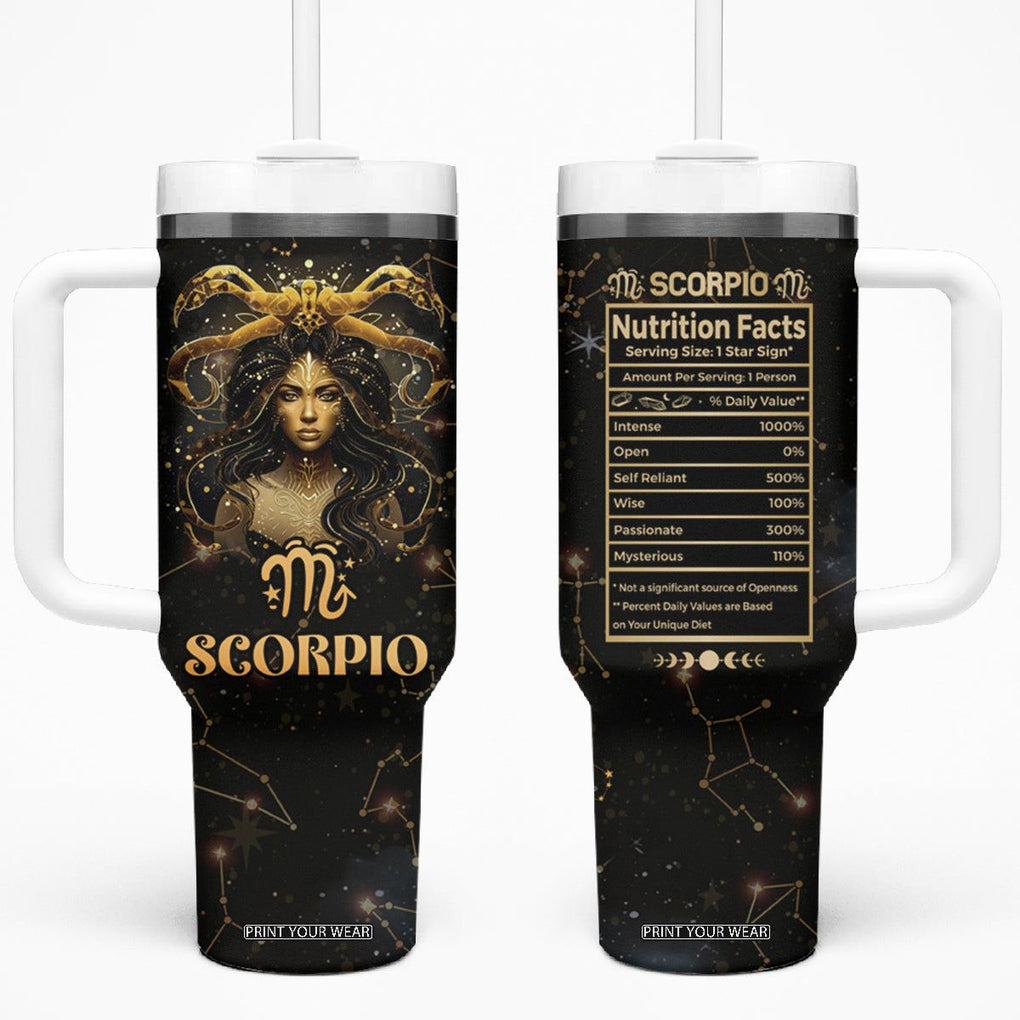 Scorpio Zodiac Tumbler With Handle Celestial Constellation Astrology Horoscope Galaxy TB02 One Size: 40 oz Black Printyourwear