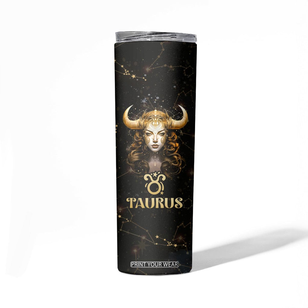 Taurus Zodiac Skinny Tumbler Celestial Constellation Astrology Horoscope Galaxy TB02 Printyourwear