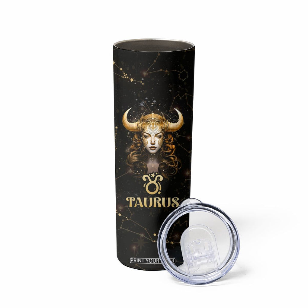 Taurus Zodiac Skinny Tumbler Celestial Constellation Astrology Horoscope Galaxy TB02 Printyourwear