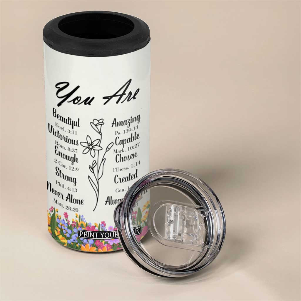 Uplifting Christian Faith 4 in 1 Can Cooler Tumbler I Can Do All Things Through Christ Who Strengthans Me Bible Verse Motivation TB02 Print Your Wear