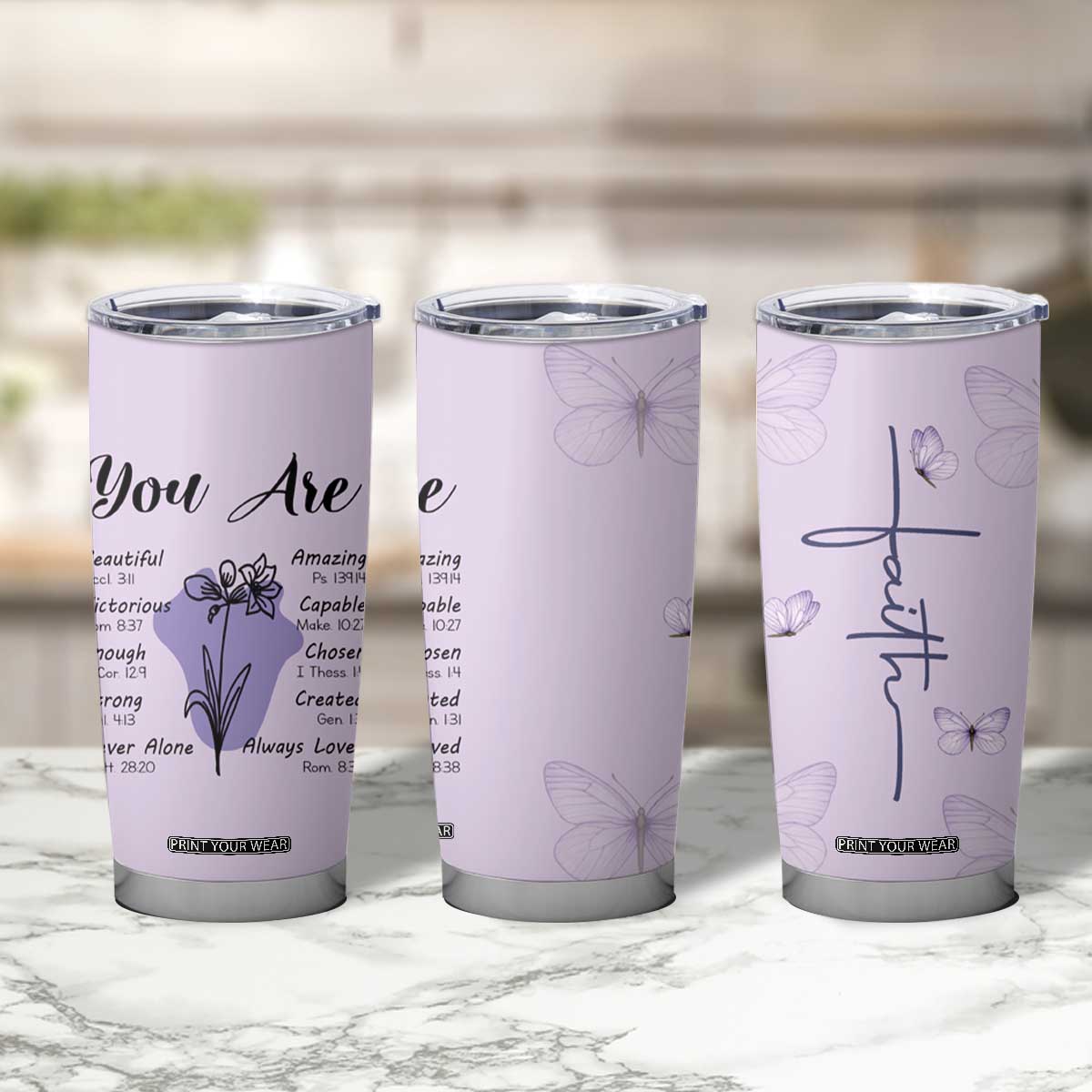 Uplifting Christian Faith Tumbler Cup You Are Affirmations Motivational Bible Verse TB02 Print Your Wear