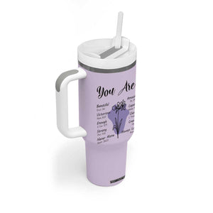 Uplifting Christian Faith Tumbler With Handle You Are Affirmations Motivational Bible Verse TB02 Print Your Wear