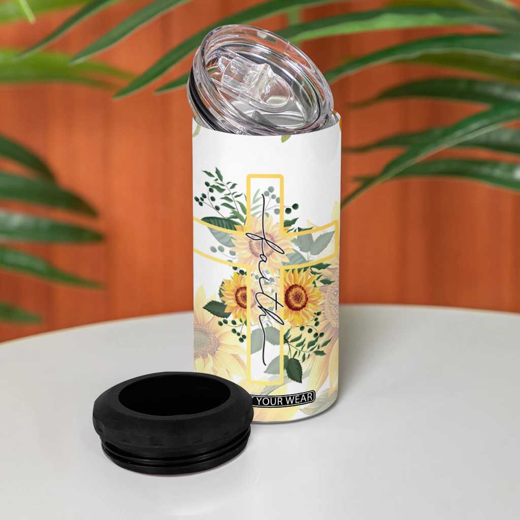 Uplifting Christian Faith Sunflower 4 in 1 Can Cooler Tumbler You Are Motivational Bible Verse TB02 Print Your Wear