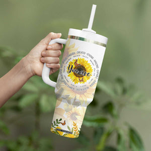 Uplifting Christian Faith Sunflower Tumbler With Handle You Are Motivational Bible Verse TB02 Print Your Wear