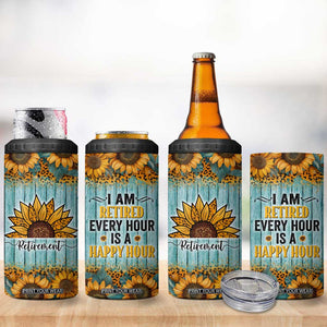 Funny Retirement Gifts For Women 4 in 1 Can Cooler Tumbler Retired Every Hour Is A Happy Hour TB09 Print Your Wear