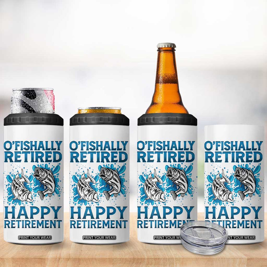 Fishing Gifts For Men Retirement 4 in 1 Can Cooler Tumbler O'fishally Retired Fisherman TB09 Print Your Wear