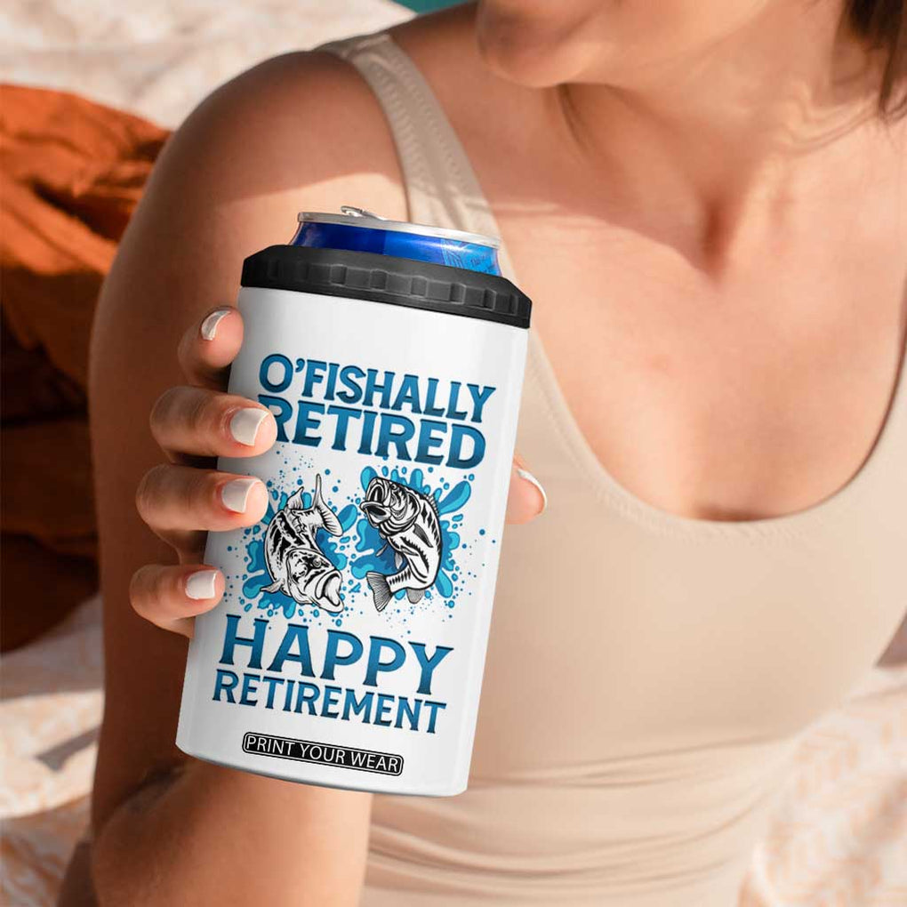 Fishing Gifts For Men Retirement 4 in 1 Can Cooler Tumbler O'fishally Retired Fisherman TB09 Print Your Wear