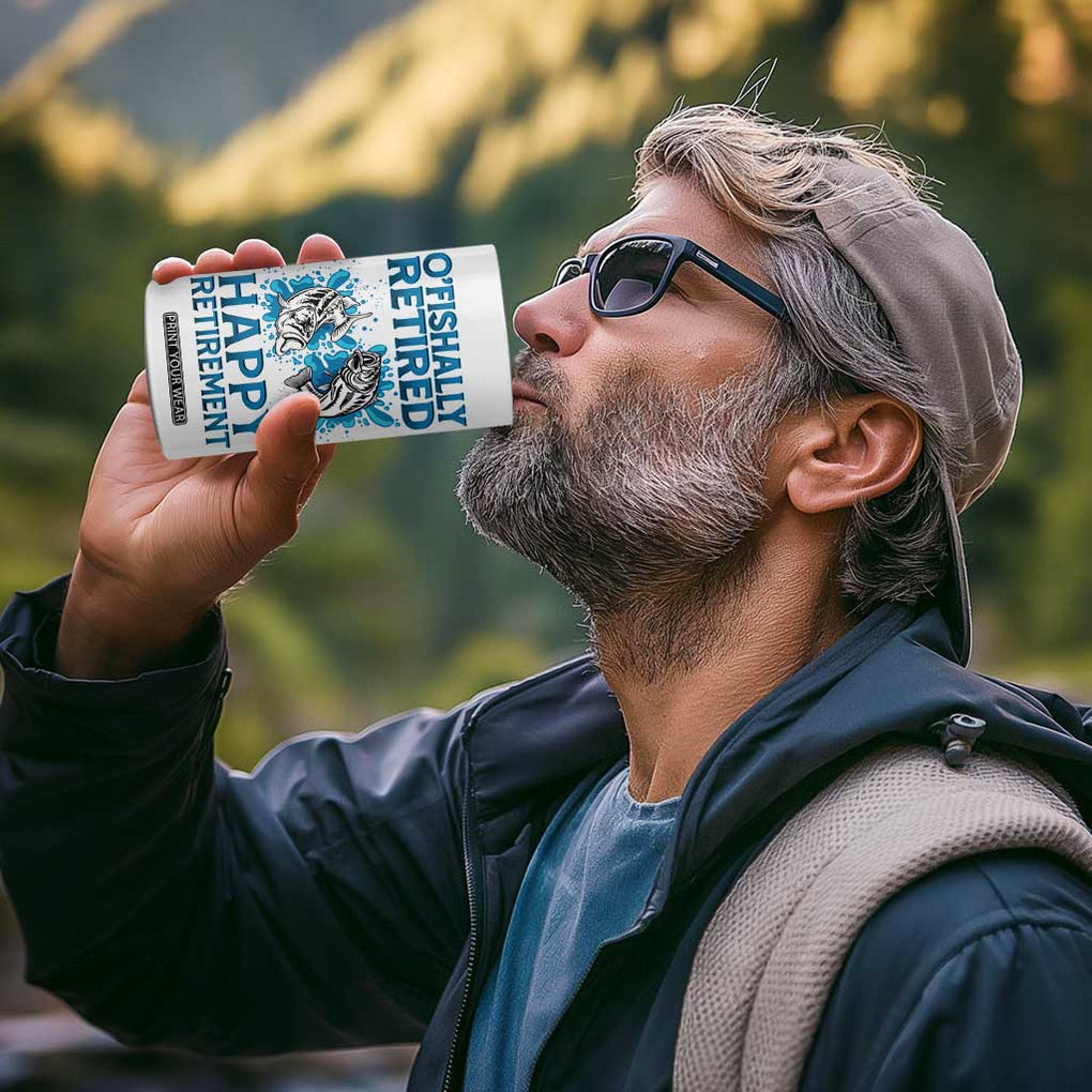 Fishing Gifts For Men Retirement 4 in 1 Can Cooler Tumbler O'fishally Retired Fisherman TB09 Print Your Wear