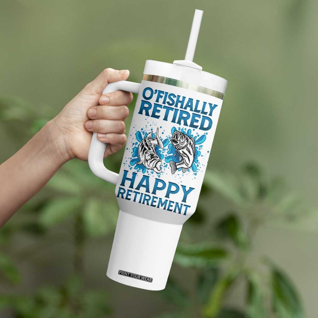 Fishing Gifts For Men Retirement Tumbler With Handle O'fishally Retired Fisherman TB09 Print Your Wear