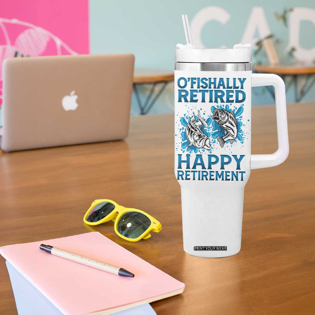 Fishing Gifts For Men Retirement Tumbler With Handle O'fishally Retired Fisherman TB09 Print Your Wear