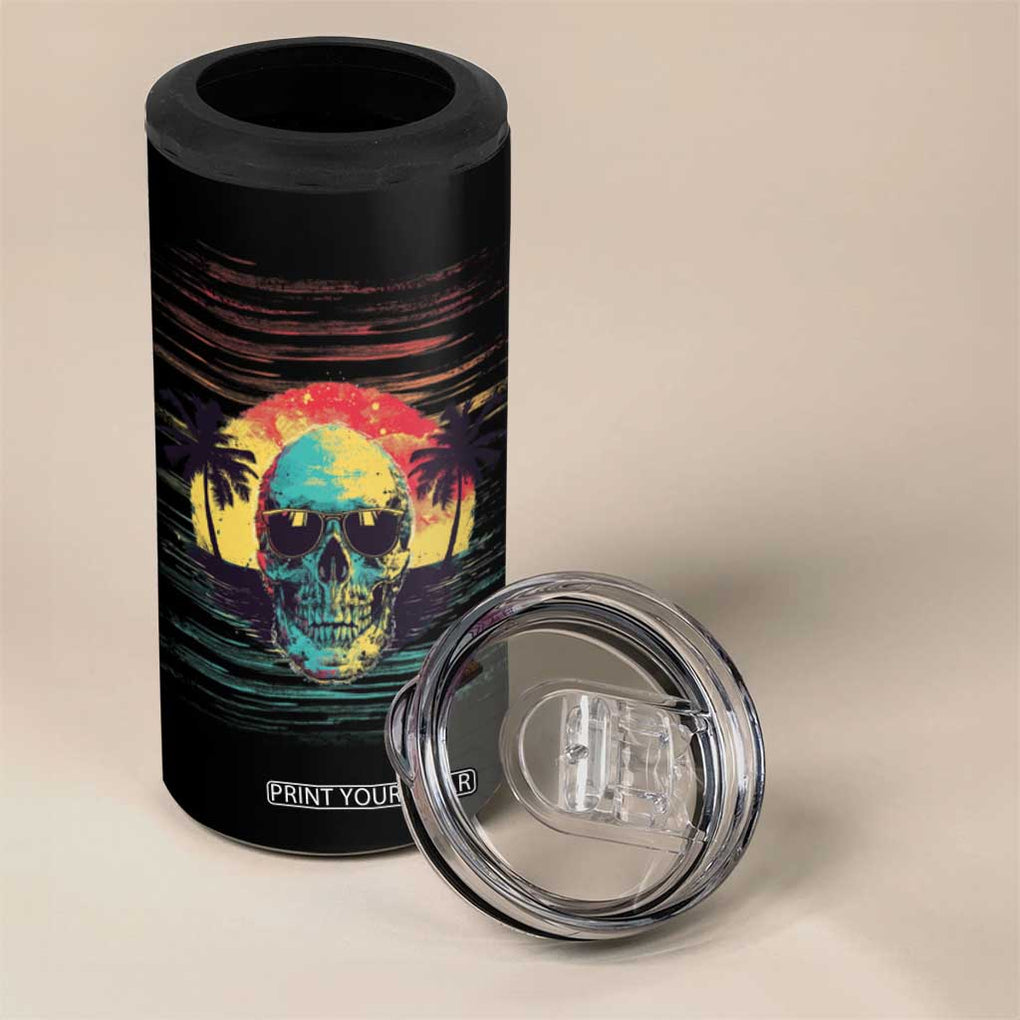 The Legend Has Retired 4 in 1 Can Cooler Tumbler Happy Retirement Gift Retro Skull Beach TB09 Print Your Wear