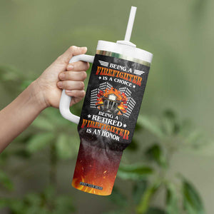 Retired Firefighter Tumbler With Handle Being A Retired Firefighter Is An Honor Retirement Gift TB09 Print Your Wear