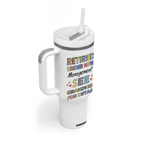 Funny Grandma Retirement Tumbler With Handle Retired Under New Management See Grandkids For Details TB09 Print Your Wear