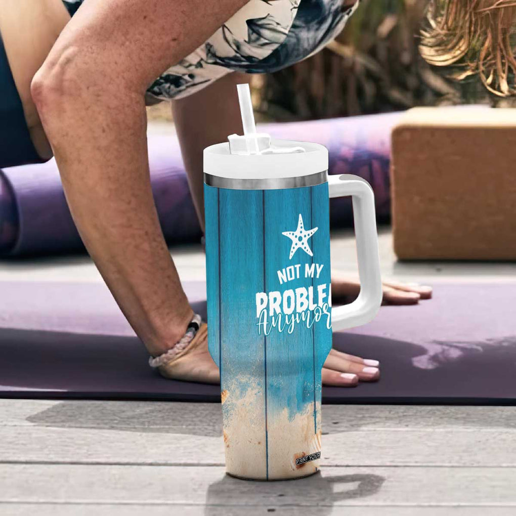Happy Retirement Travel Tumbler With Handle You Can't Make Me I'm Retired Beach Lover TB09 Print Your Wear