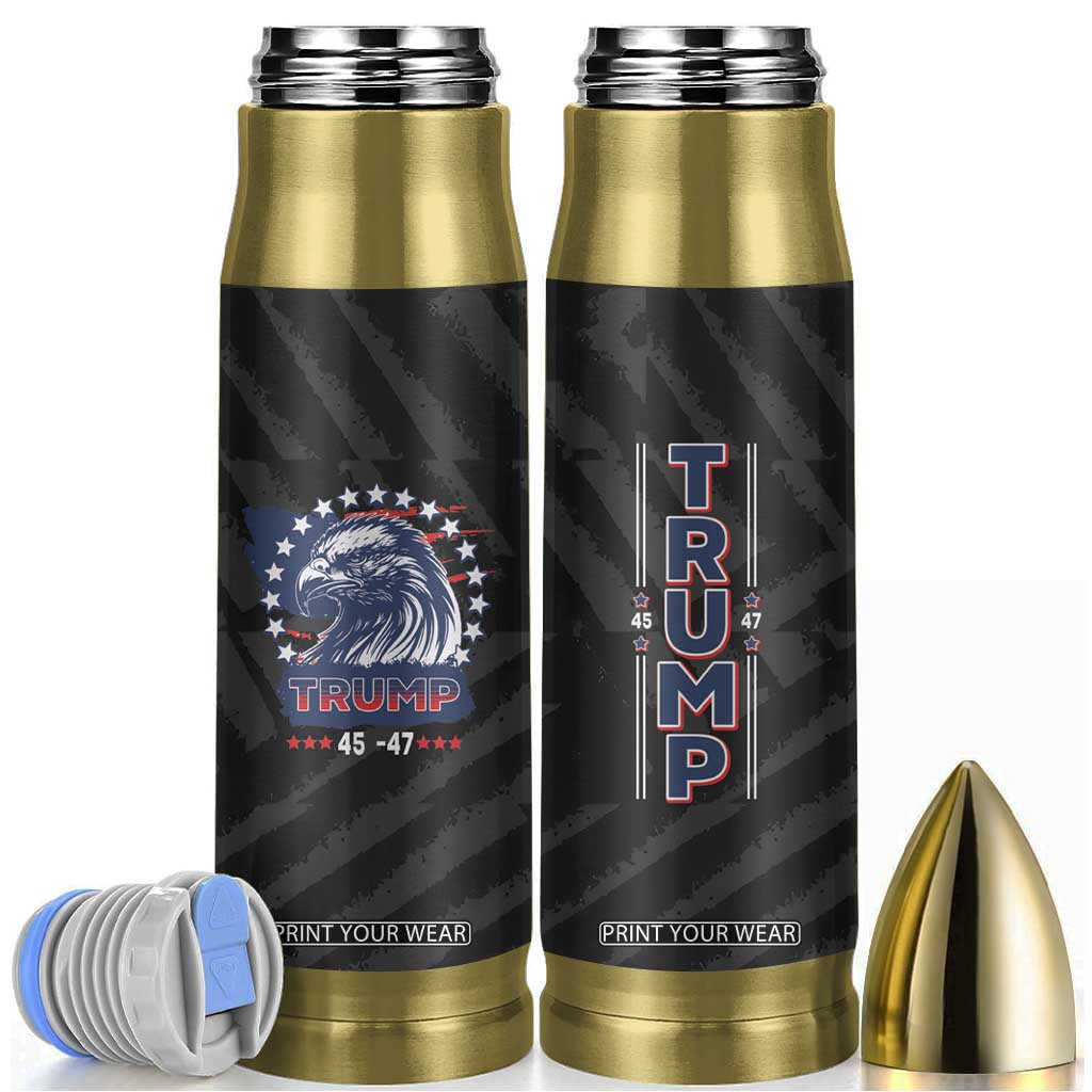 Trump 45 47 Bullet Tumbler Patriotic American Eagle TB09 Black Print Your Wear