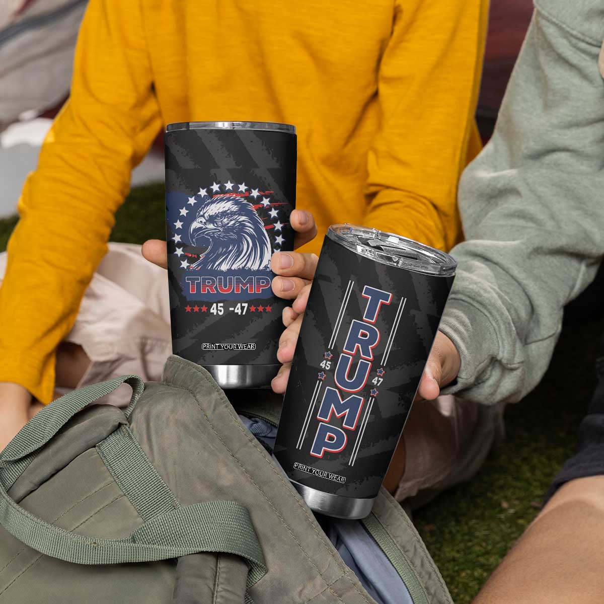 Trump 45 47 Tumbler Cup Patriotic American Eagle TB09 Print Your Wear