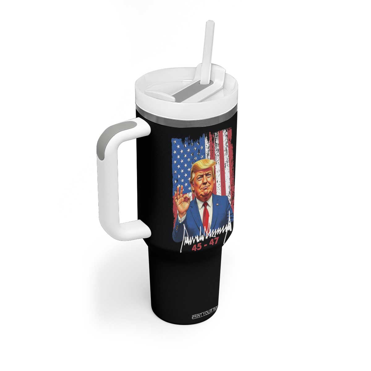 Trump Fan Tumbler With Handle I Love When I Wake Up in the Morning Donald Trump President TB09 Print Your Wear