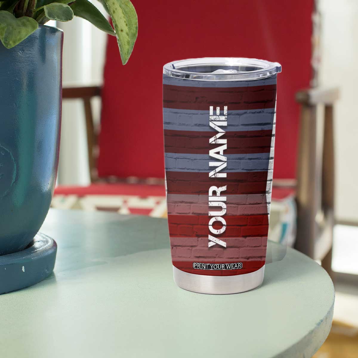 Personalized Eagle American Flag Tumbler Cup Custom Name Patriotic Gifts For Men TB09 Print Your Wear