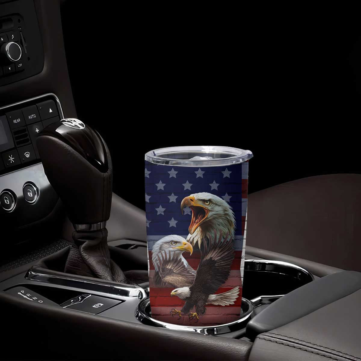 Personalized Eagle American Flag Tumbler Cup Custom Name Patriotic Gifts For Men TB09 Print Your Wear