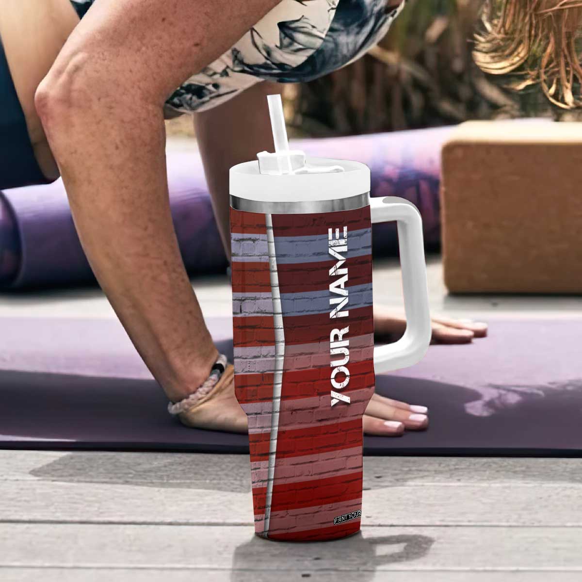 Personalized Eagle American Flag Tumbler With Handle Custom Name Patriotic Gifts For Men TB09 Print Your Wear