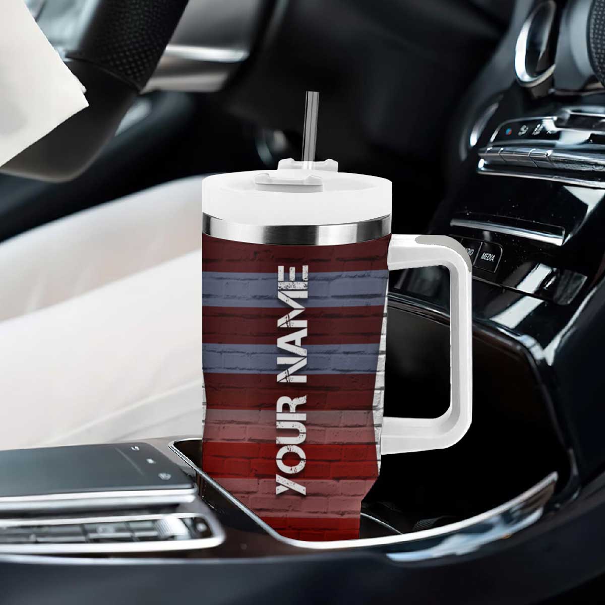 Personalized Eagle American Flag Tumbler With Handle Custom Name Patriotic Gifts For Men TB09 Print Your Wear