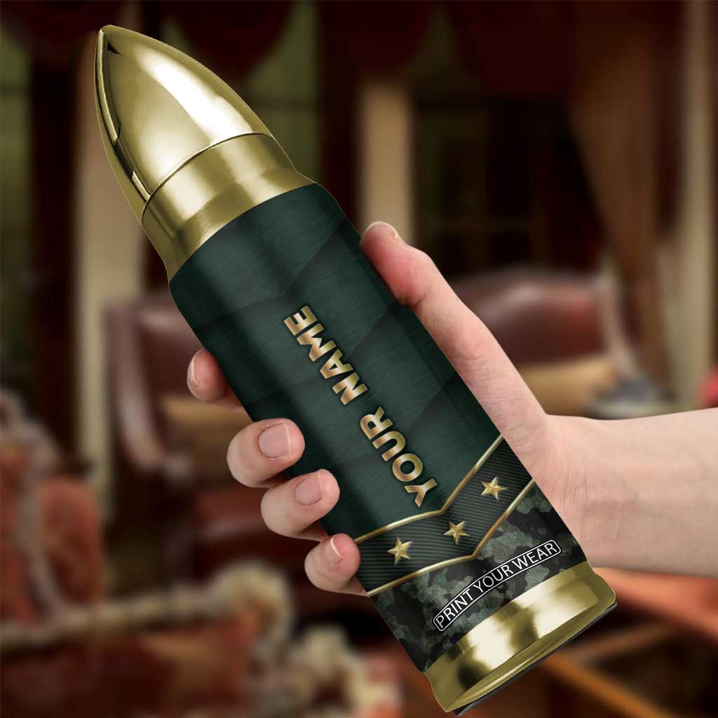 Personalized American Patriot Bullet Tumbler Custom Name Land Of The Free Because Of The Brave TB09 Print Your Wear