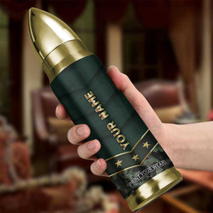Personalized American Patriot Bullet Tumbler Custom Name Land Of The Free Because Of The Brave TB09 Print Your Wear