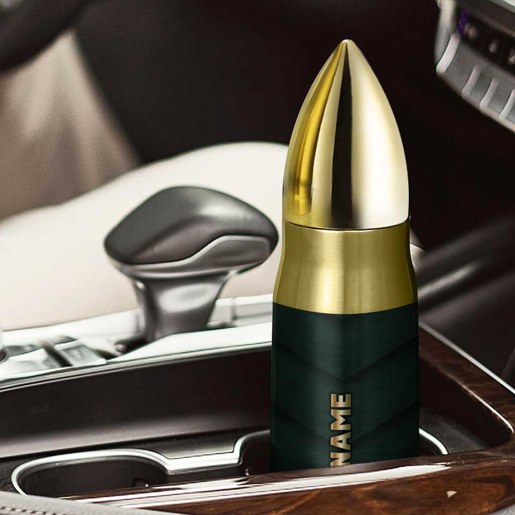Personalized American Patriot Bullet Tumbler Custom Name Land Of The Free Because Of The Brave TB09 Print Your Wear