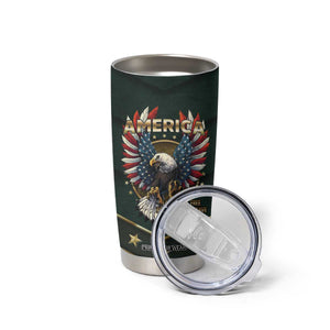 Personalized American Patriot Tumbler Cup Custom Name Land Of The Free Because Of The Brave TB09 Print Your Wear