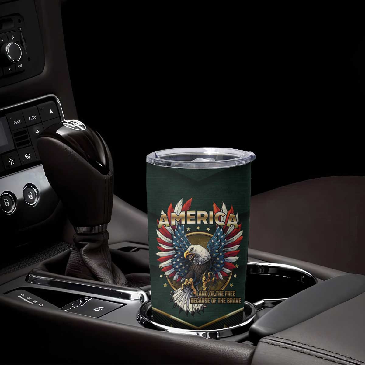 Personalized American Patriot Tumbler Cup Custom Name Land Of The Free Because Of The Brave TB09 Print Your Wear