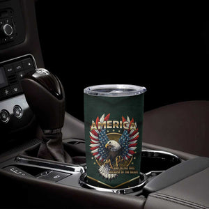 Personalized American Patriot Tumbler Cup Custom Name Land Of The Free Because Of The Brave TB09 Print Your Wear