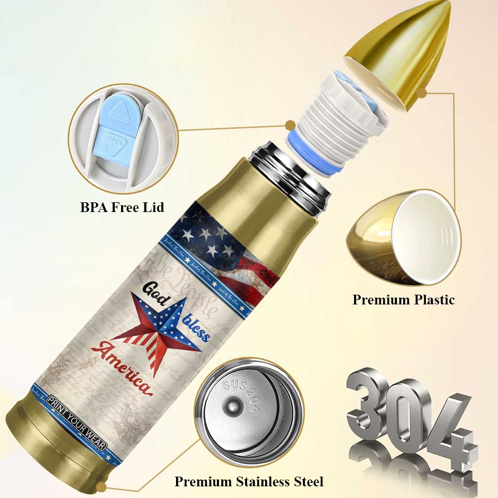 American Patriot Christian Bullet Tumbler God Bless America TB09 Print Your Wear