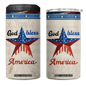 American Patriot Christian 4 in 1 Can Cooler Tumbler God Bless America TB09 One Size: 16 oz Patriotic Print Your Wear