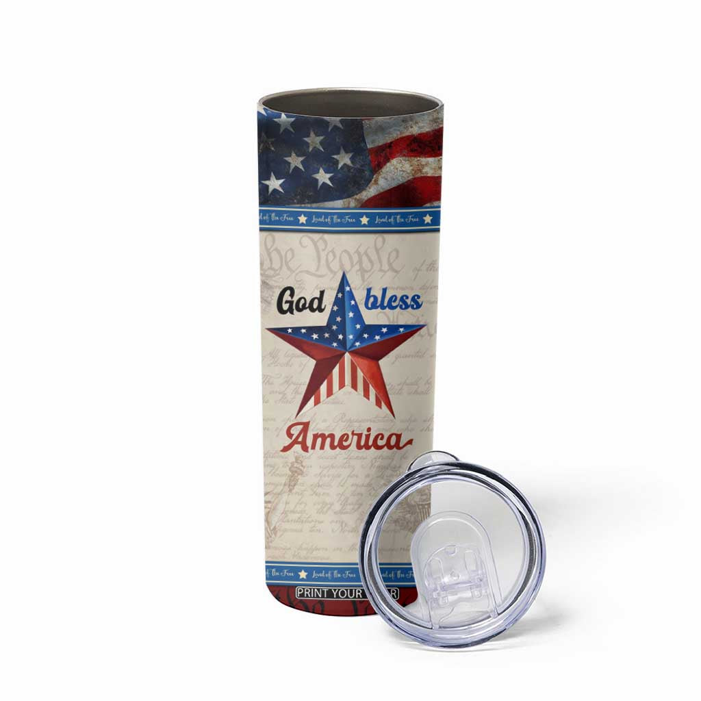 American Patriot Christian Skinny Tumbler God Bless America TB09 Print Your Wear