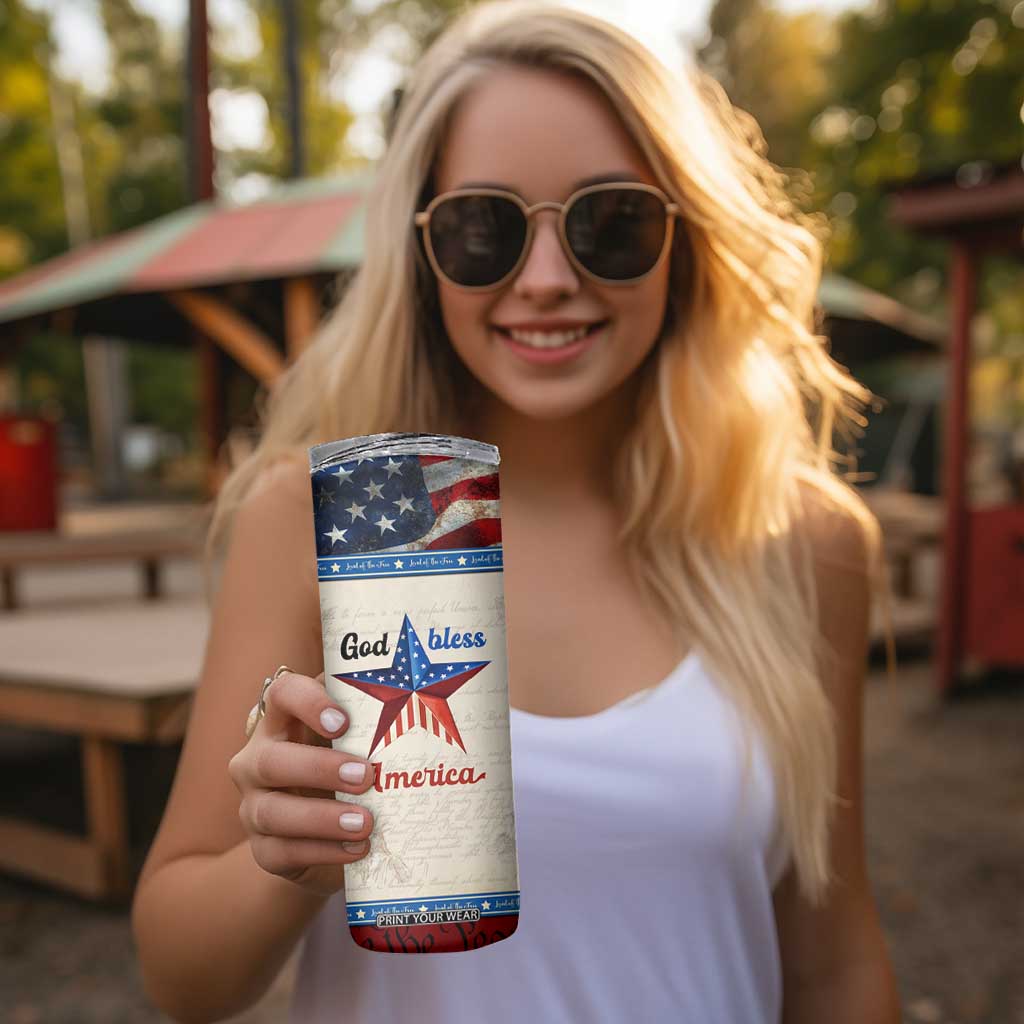 American Patriot Christian Skinny Tumbler God Bless America TB09 Print Your Wear