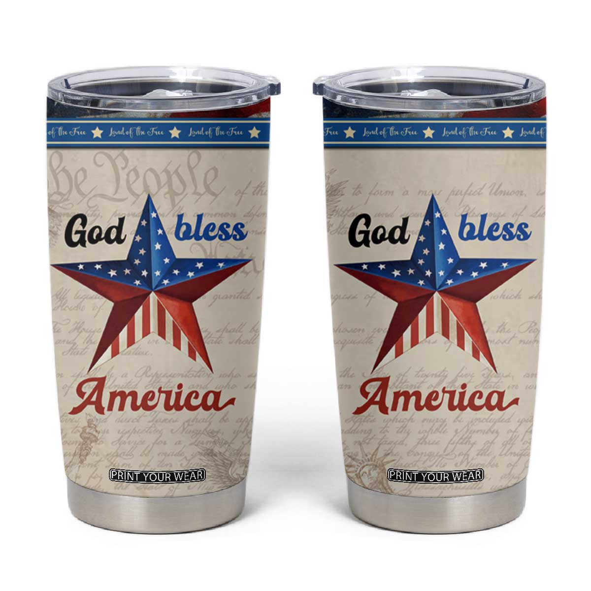 American Patriot Christian Tumbler Cup God Bless America TB09 Patriotic Print Your Wear