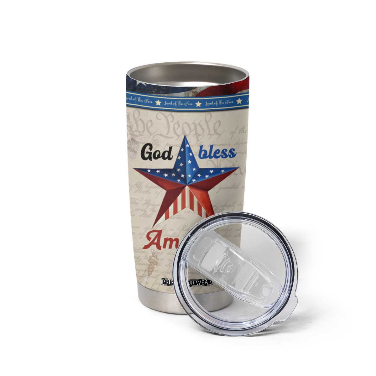 American Patriot Christian Tumbler Cup God Bless America TB09 Print Your Wear