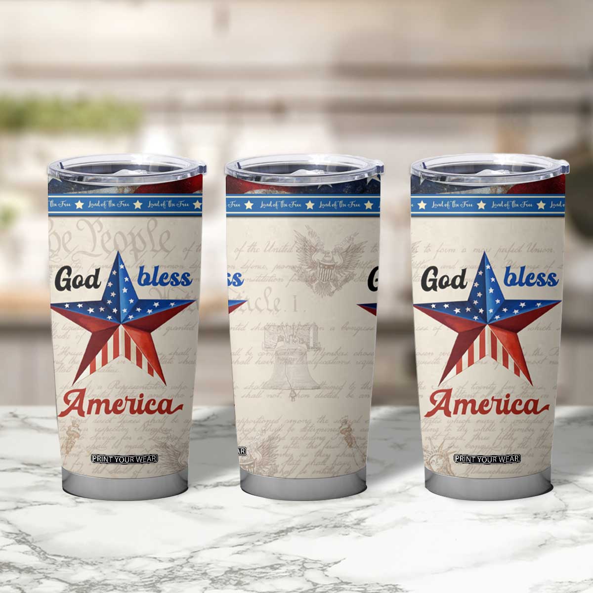 American Patriot Christian Tumbler Cup God Bless America TB09 Print Your Wear