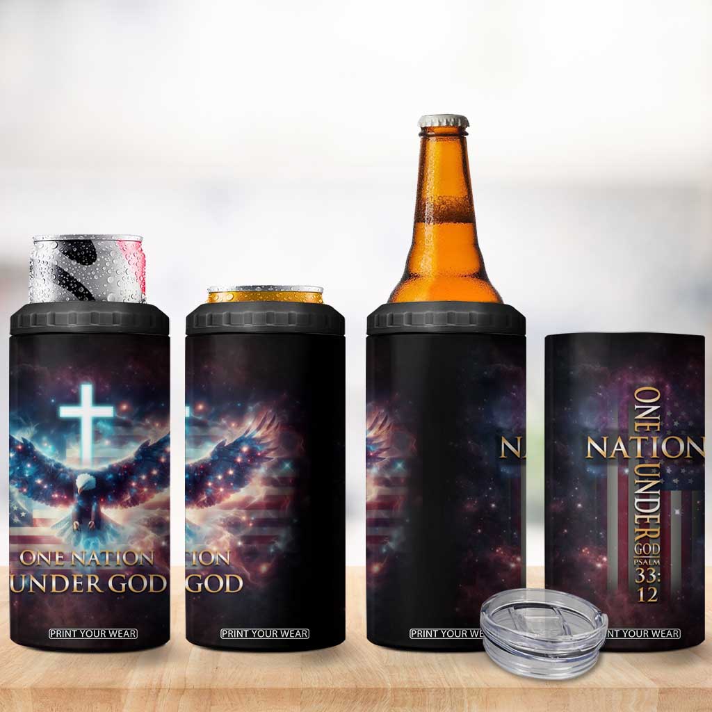 American Patriot Christian 4 in 1 Can Cooler Tumbler One Nation Under God TB09 Print Your Wear