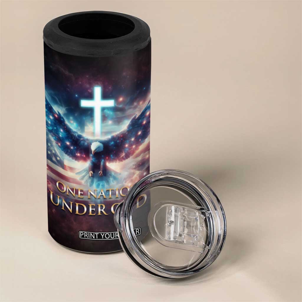 American Patriot Christian 4 in 1 Can Cooler Tumbler One Nation Under God TB09 Print Your Wear
