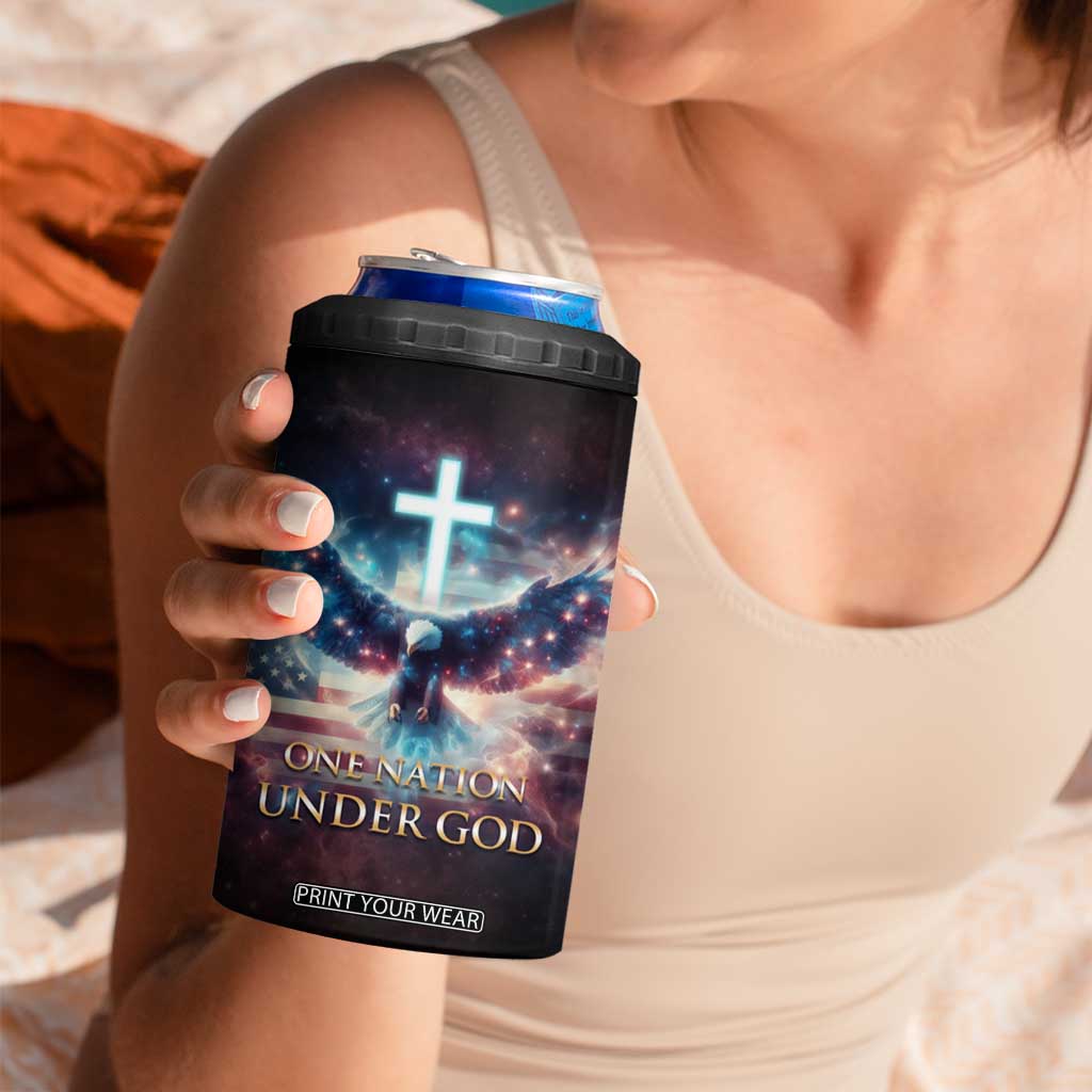 American Patriot Christian 4 in 1 Can Cooler Tumbler One Nation Under God TB09 Print Your Wear