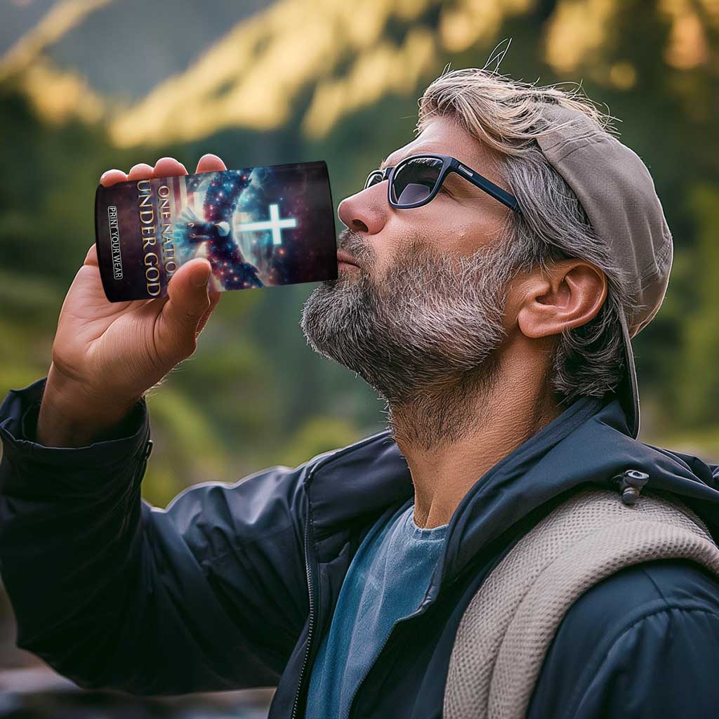 American Patriot Christian 4 in 1 Can Cooler Tumbler One Nation Under God TB09 Print Your Wear