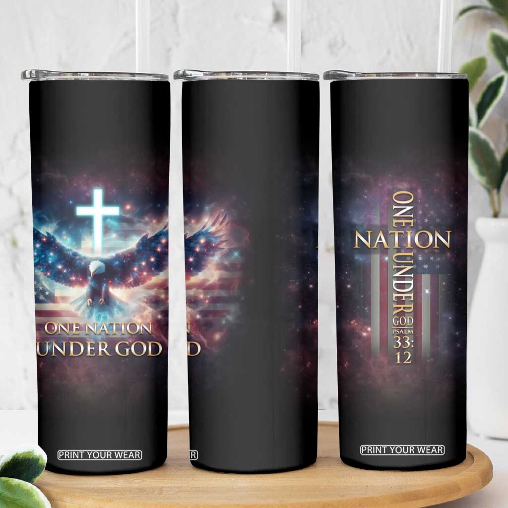 American Patriot Christian Skinny Tumbler One Nation Under God TB09 Print Your Wear