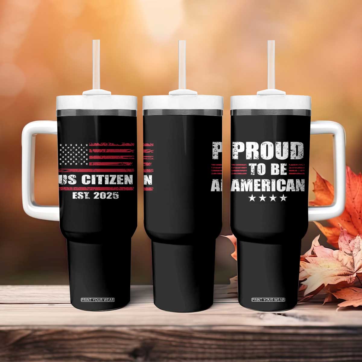 Proud To Be American Tumbler With Handle US Citizen Est 2025 TB09 Print Your Wear