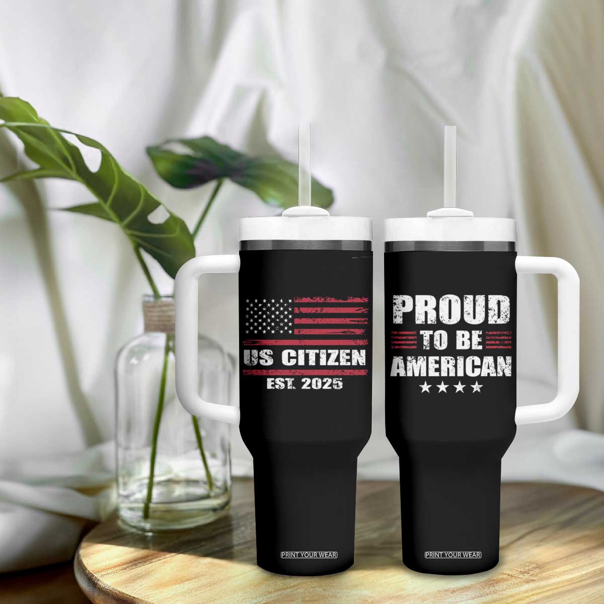 Proud To Be American Tumbler With Handle US Citizen Est 2025 TB09 Print Your Wear