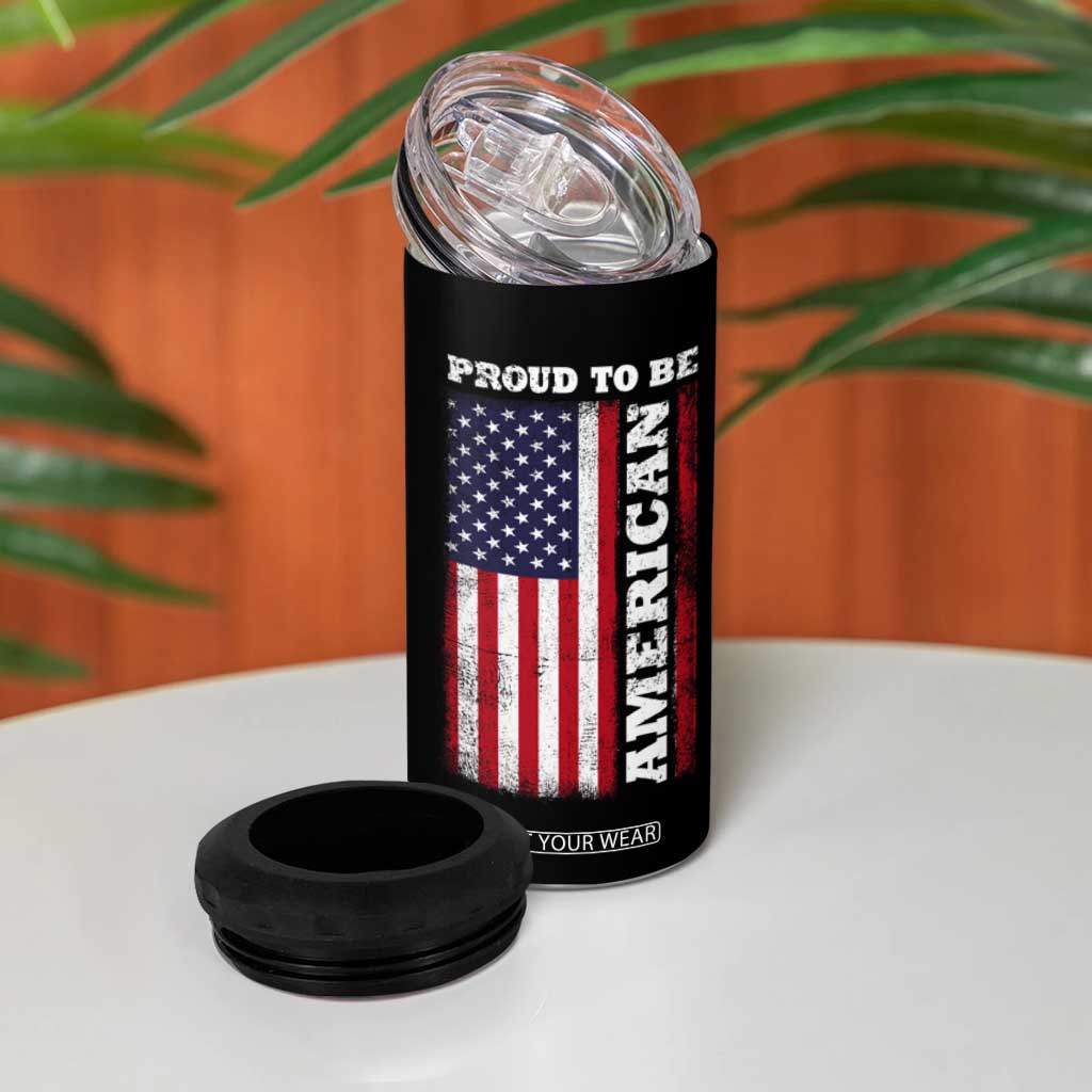 American Patriot 4 in 1 Can Cooler Tumbler US Citizen Est 2025 Proud To Be American TB09 Print Your Wear
