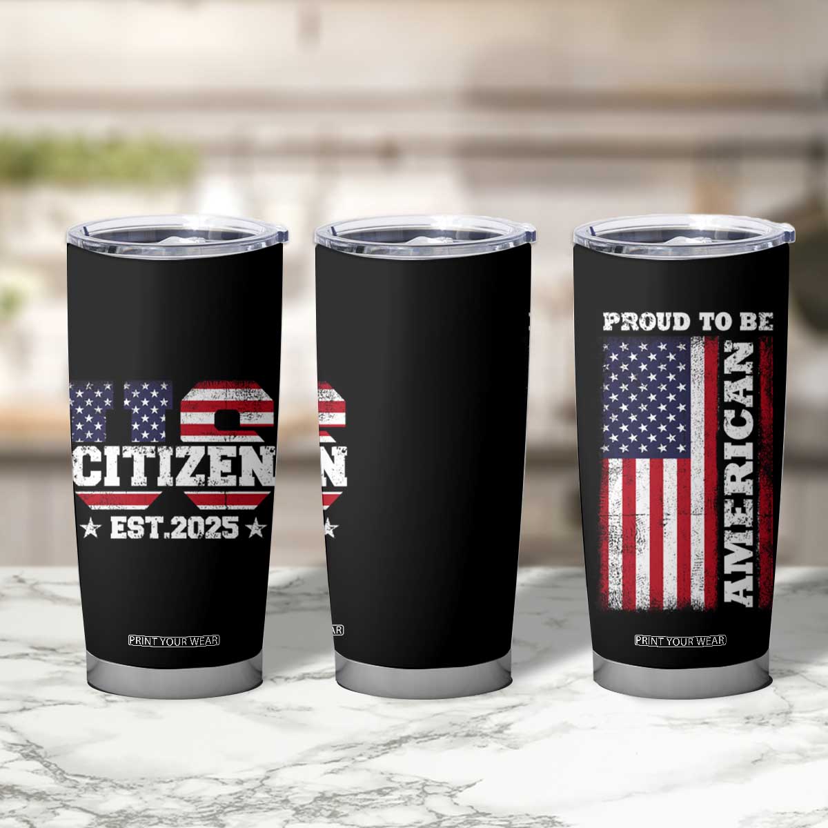 American Patriot Tumbler Cup US Citizen Est 2025 Proud To Be American TB09 Print Your Wear